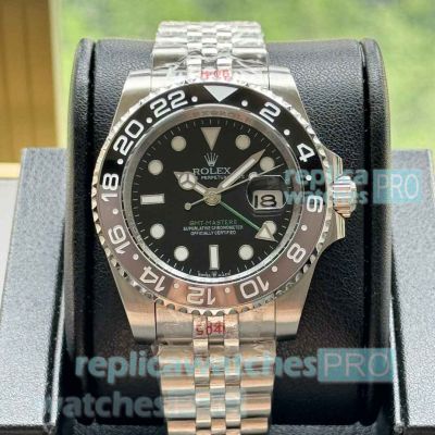 Hot Sale - New Copy Rolex GMT-Master II Black Grey Bezel Jubilee Watch 40mm